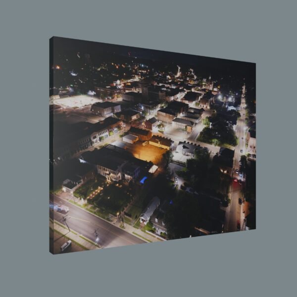 Downtown Natchez at Night – 10"x8" Canvas